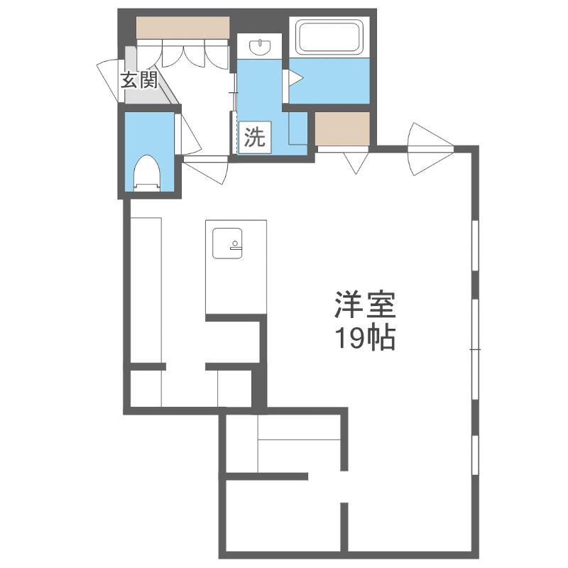ピオネロ月寒(1LDK/2階)の間取り写真