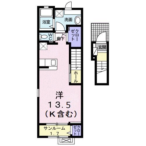 菫1ST(ワンルーム/2階)の間取り写真