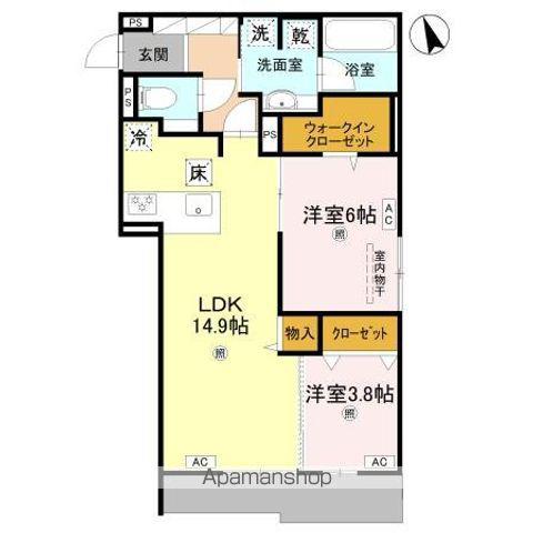 メゾンルル赤川(2LDK/1階)の間取り写真
