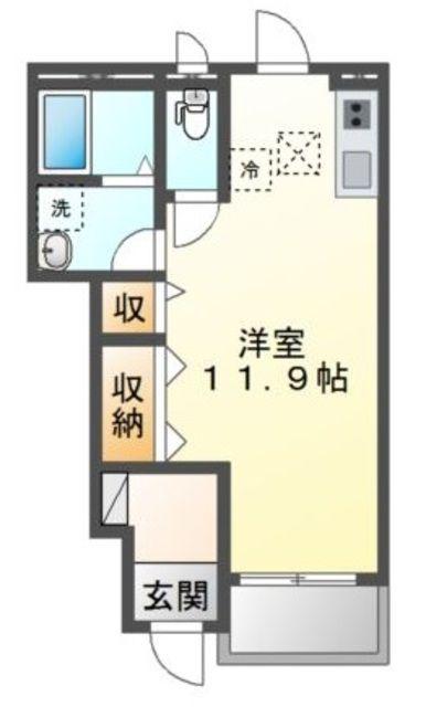 ステーション1(ワンルーム/1階)の間取り写真