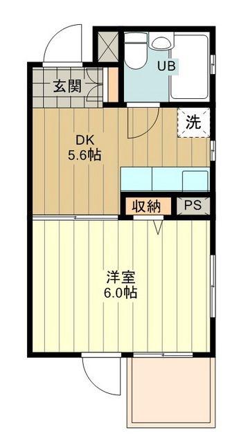 ヘリオス378立川(1DK/3階)の間取り写真