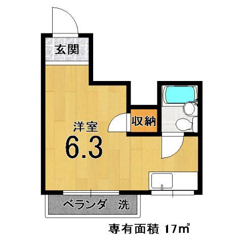 サンハイツ(ワンルーム/1階)の間取り写真