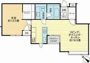 ラ・アトレ恵比寿グランガーデン(1LDK/1階)の間取り写真