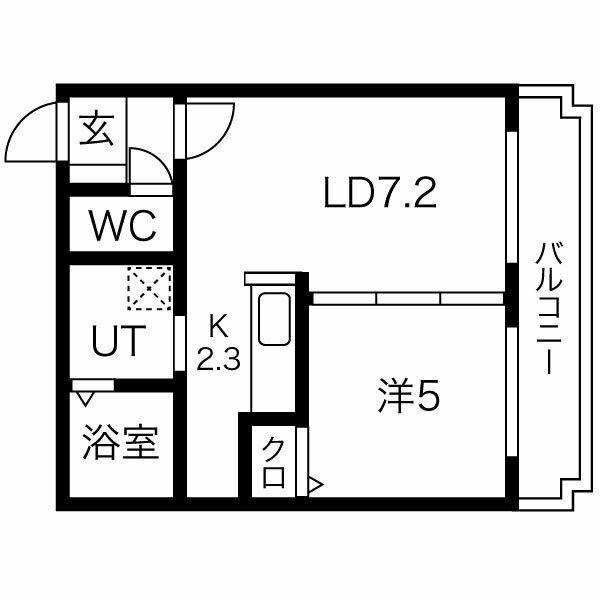 カルムハピネス南郷(1LDK/4階)の間取り写真
