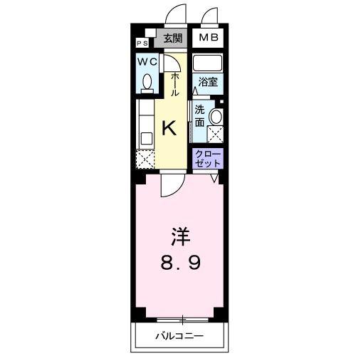 カーサミア十条(1K/2階)の間取り写真