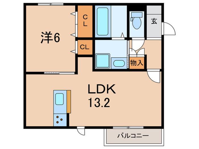 ヘーベルメゾン プリエ 大久保(1LDK/2階)の間取り写真