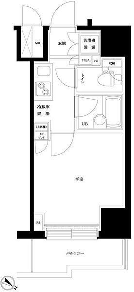 ルーブル川崎参番館(1K/12階)の間取り写真