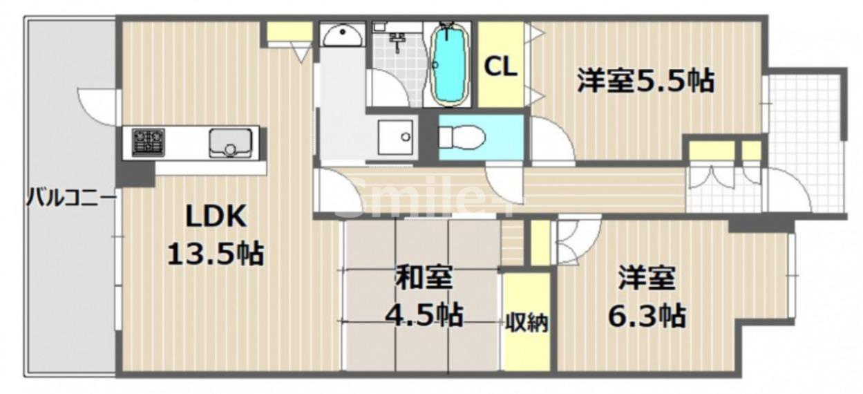 アルファステイツ野田II(3LDK/11階)の間取り写真