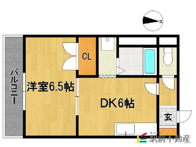 ピュアクローネI(1DK/2階)の間取り写真