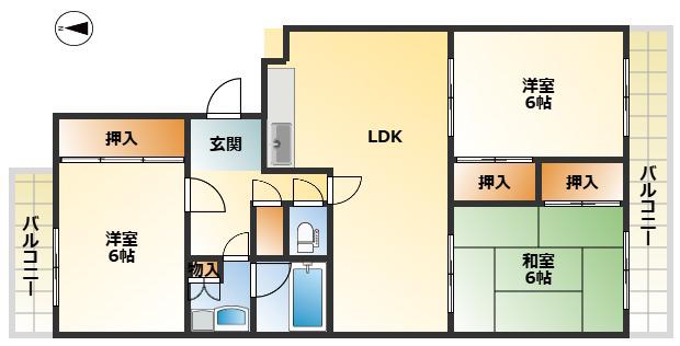 プルミエールメゾンF1番館(3LDK/1階)の間取り写真
