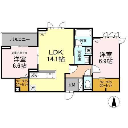 ラフォーレ(2LDK/2階)の間取り写真