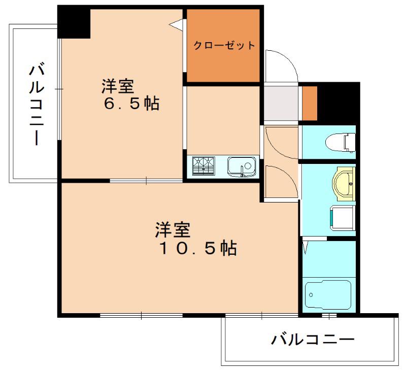 COCOメゾン(2K/8階)の間取り写真