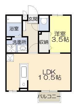 レグルス8(1LDK/1階)の間取り写真