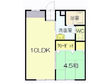 ハイツ相生(1LDK/1階)の間取り写真