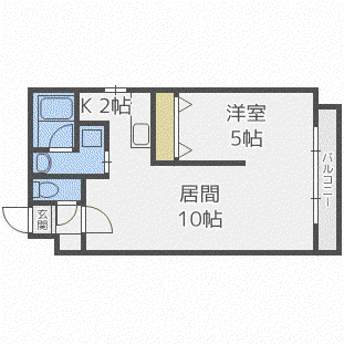 フォンテーヌ麻生(1LDK/4階)の間取り写真