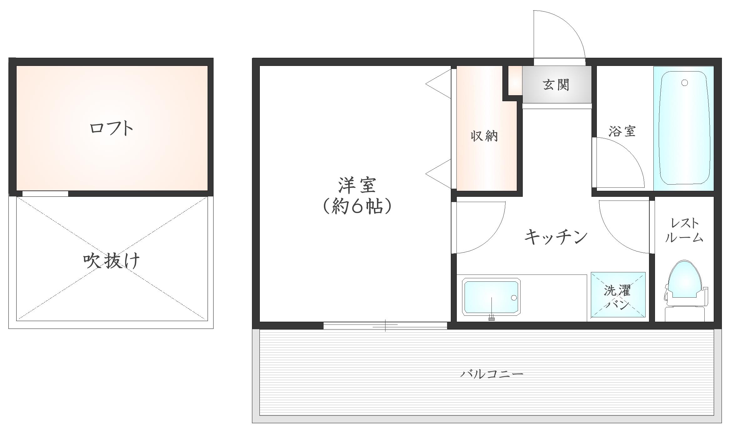 アネックスピーチススキ(1K/2階)の間取り写真