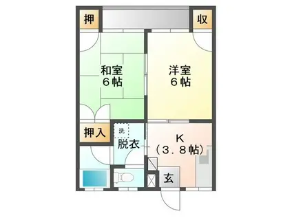 スターパレス高桜(2K/1階)の間取り写真