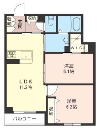 リラフォート(2LDK/3階)の間取り写真