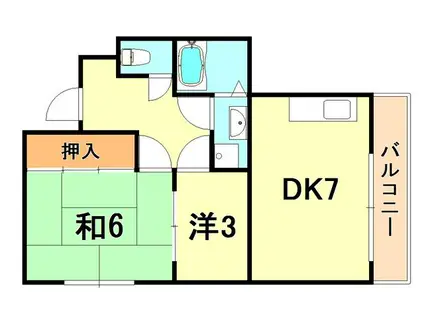 中内ハイツ(2DK/3階)の間取り写真