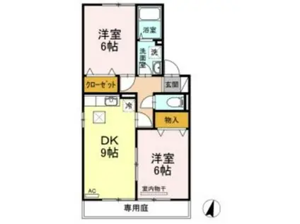 ECO-レジデンスモア C棟(2DK/1階)の間取り写真