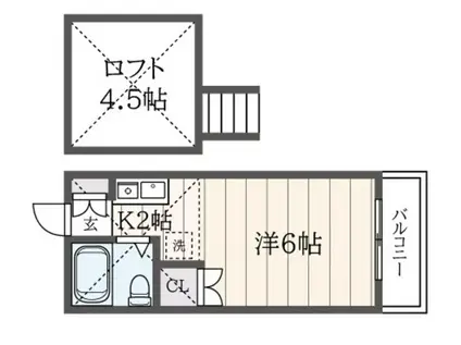 ドミールワダ(1K/1階)の間取り写真