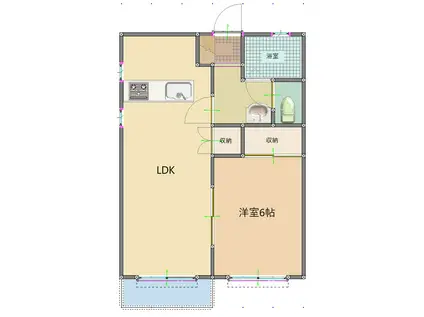 メゾンブランシェ(1LDK/1階)の間取り写真