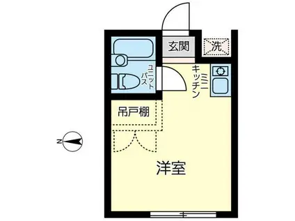 青山ハイツI(ワンルーム/2階)の間取り写真