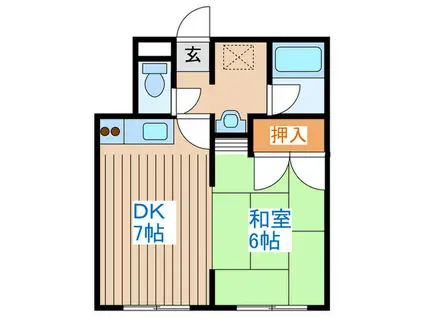 はるみマンション(1DK/2階)の間取り写真