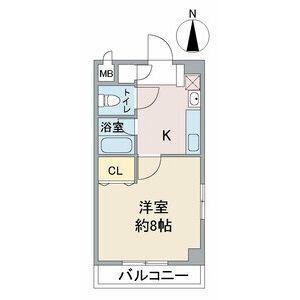 レージュ ウエスト(1K/5階)の間取り写真