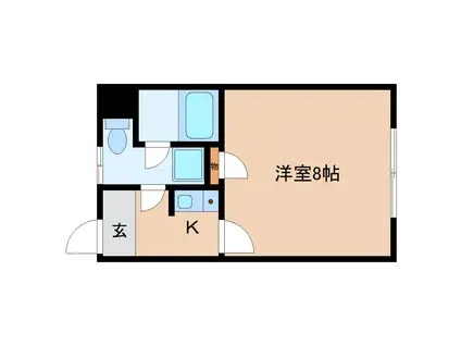 MS椿井(1K/1階)の間取り写真