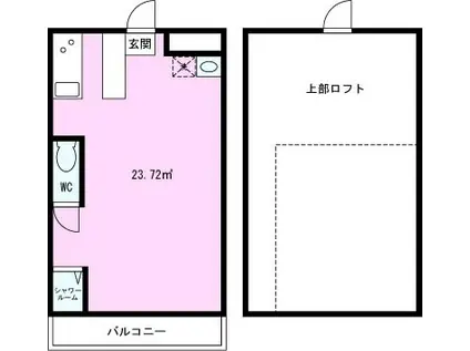 クレステッド(ワンルーム/1階)の間取り写真