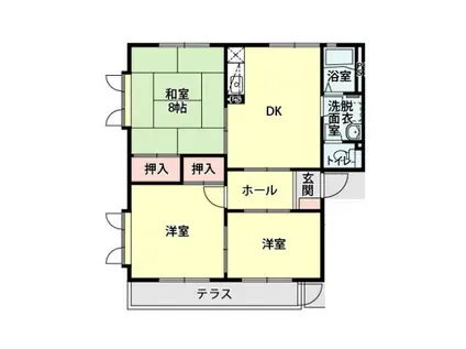 ファーニッシュド・ステイ西和田(3DK/1階)の間取り写真