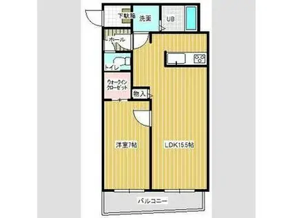 クァトロ(1LDK/4階)の間取り写真