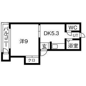 メゾンド・シェーヌ(1DK/2階)の間取り写真