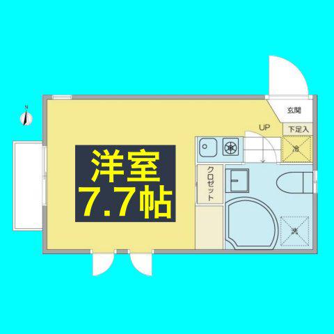 リンデンバウムJ6 B棟(ワンルーム/1階)の間取り写真