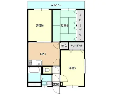 ユーミーグランディール(3DK/2階)の間取り写真