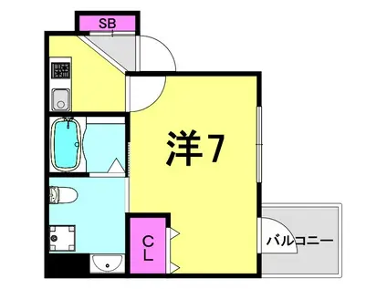 ウォークワンミニッツ王子公園(1K/2階)の間取り写真