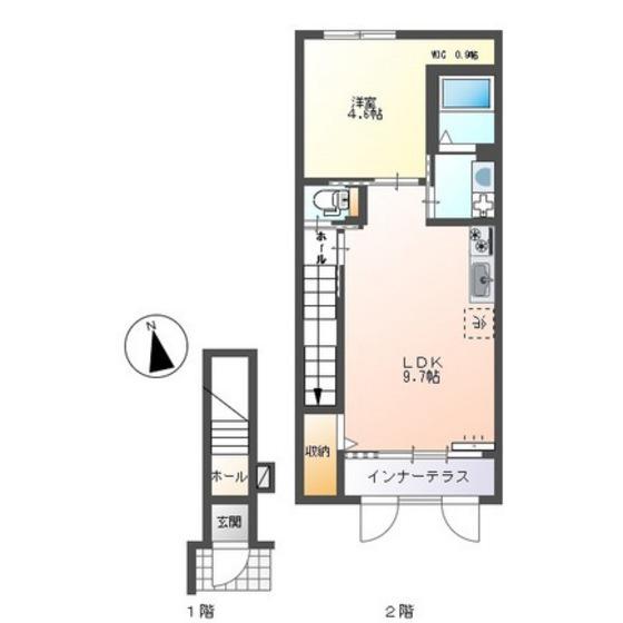 コーセー飯田(1LDK/2階)の間取り写真