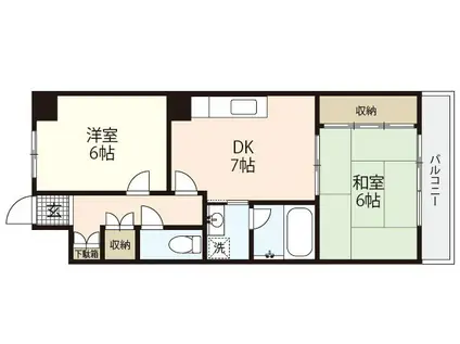 光町ハイム(2DK/7階)の間取り写真