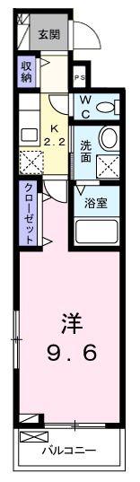 エトワール(1K/2階)の間取り写真