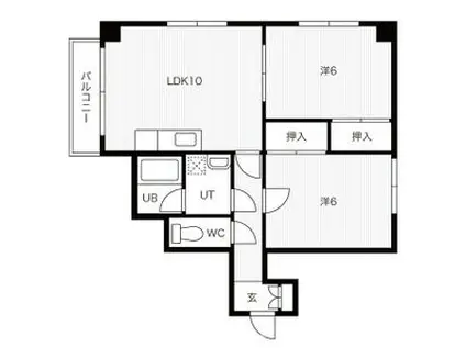 スクエア21(2LDK/4階)の間取り写真