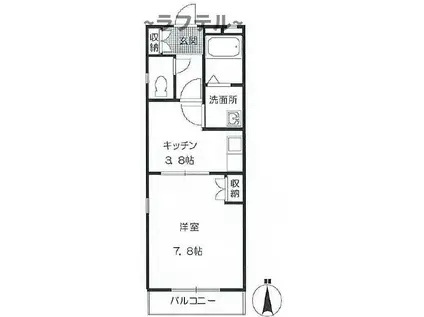 LUCE(1K/1階)の間取り写真