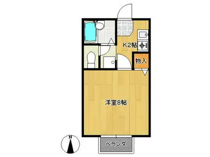 アネックスK(1K/2階)の間取り写真