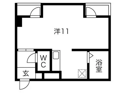 リヴェール阿波座(1K/3階)の間取り写真