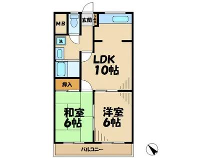 第5みなもとビル(2LDK/3階)の間取り写真
