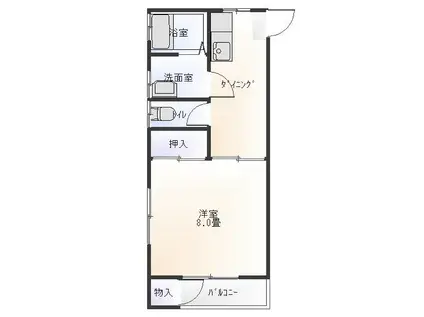 コーポアクエリアス(1DK/1階)の間取り写真