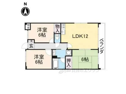 プチサンク(3LDK/4階)の間取り写真