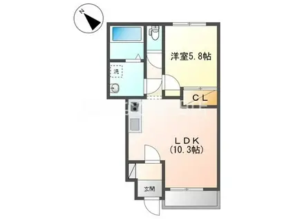 クレストール(1LDK/1階)の間取り写真