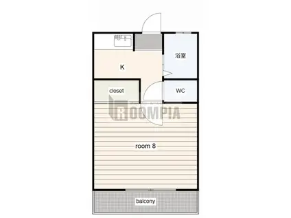 ドエルKMII(1K/1階)の間取り写真