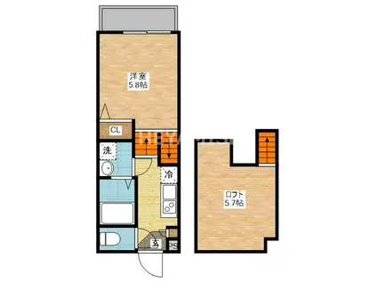 STEP(1SK/1階)の間取り写真